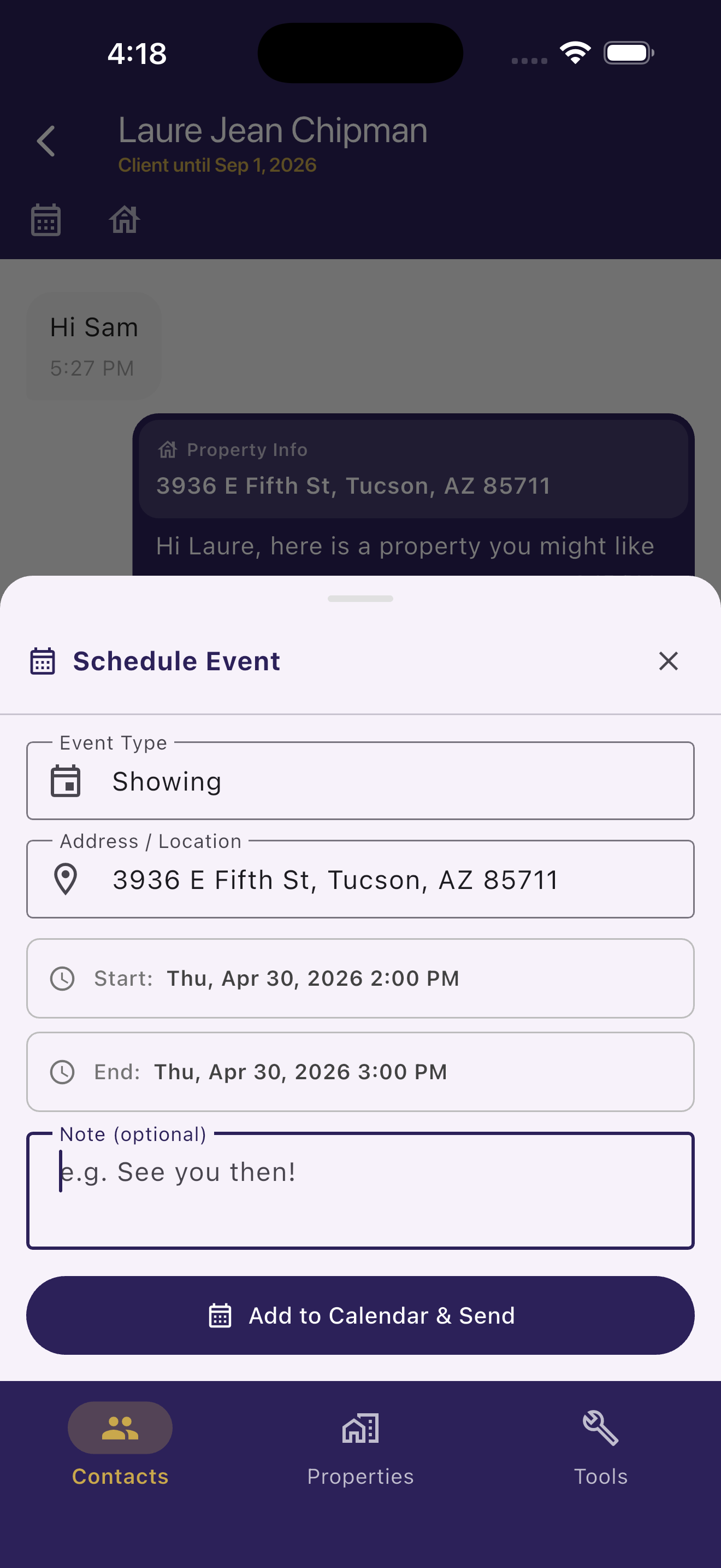 Real-Helper: Agent Calendar Event