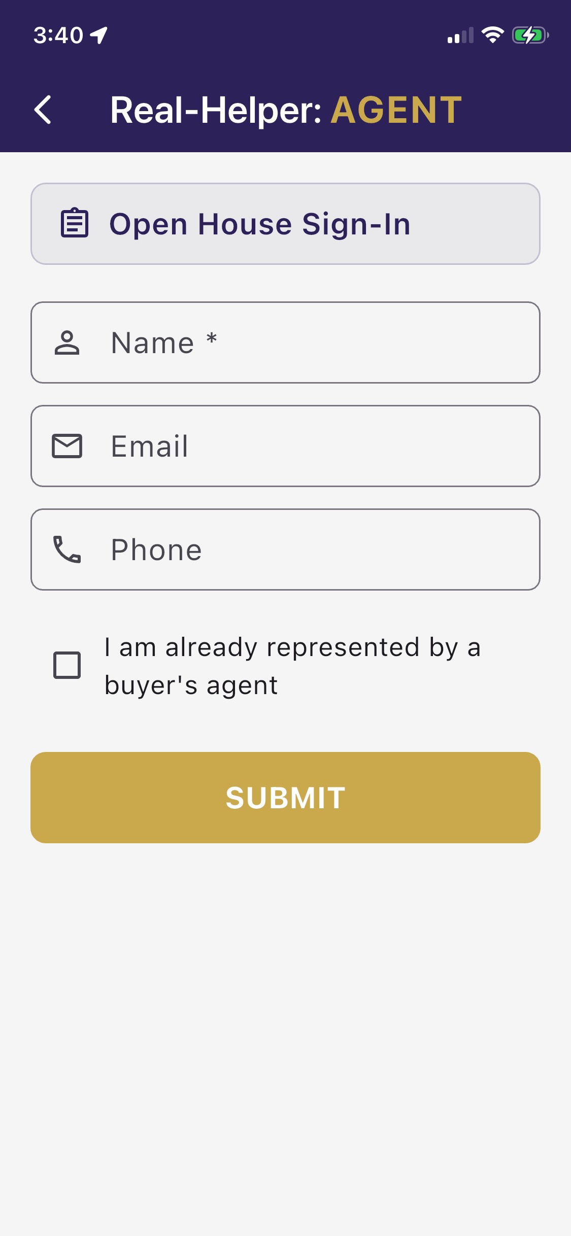 Real-Helper: Open House Sign-In